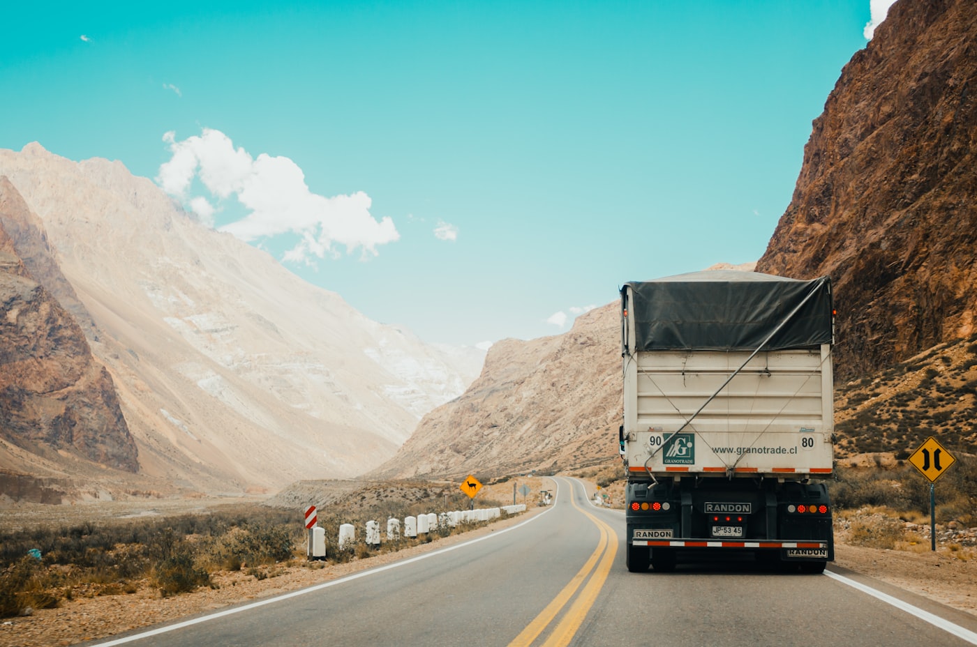 Logistics trucks on regional corridors