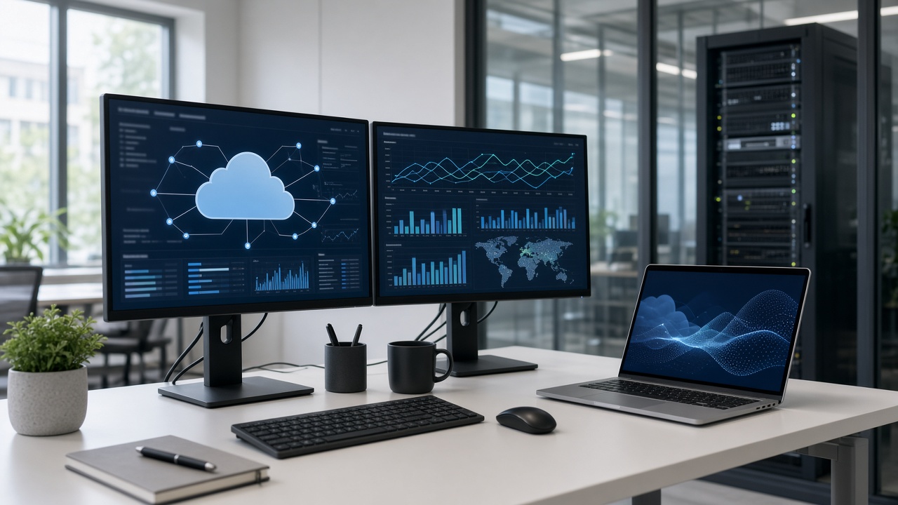 Cloud hosting, files and email accessed from more than one workplace